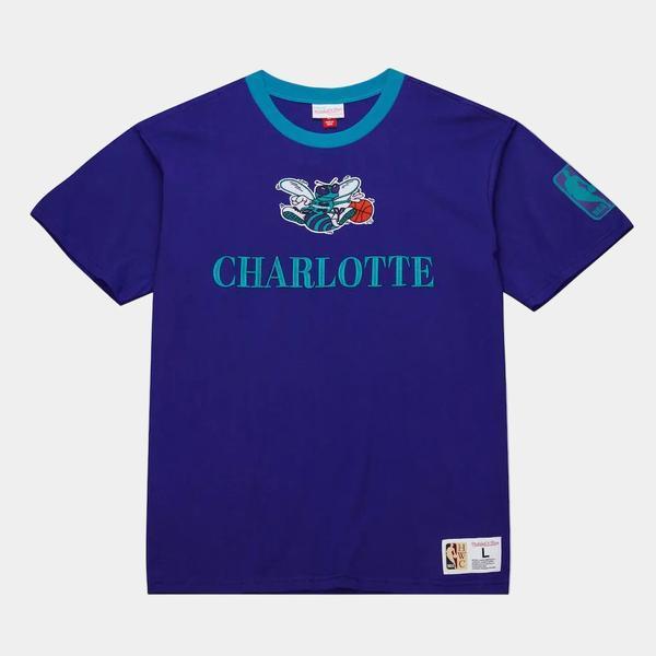 Mitchell & Ness Charlotte Hornets Team OG 3.0 Embroidered T-Shirt Purple - Teal-Black Sheep Skate Shop