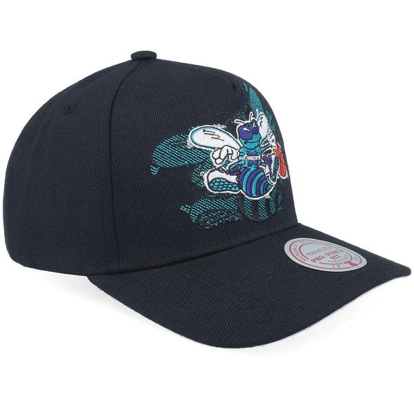 Mitchell & Ness Charlotte Hornets Tilted Pro HWC Snapback Hat Black-Black Sheep Skate Shop