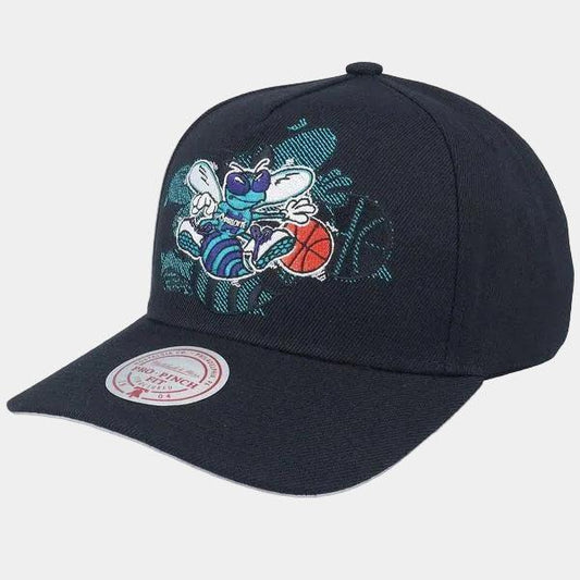 Mitchell & Ness Charlotte Hornets Tilted Pro HWC Snapback Hat Black-Black Sheep Skate Shop