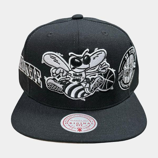 Mitchell & Ness Charlotte Hornets Trifecta HWC Snapback Hat Black-Black Sheep Skate Shop