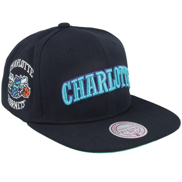 Mitchell & Ness Charlotte Hornets Triple Play HWC Snapback Hat Black-Black Sheep Skate Shop
