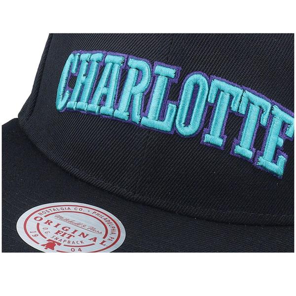 Mitchell & Ness Charlotte Hornets Triple Play HWC Snapback Hat Black-Black Sheep Skate Shop