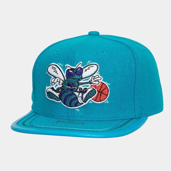 Mitchell & Ness Charlotte Hornets Upscale HWC Snapback Hat Teal-Black Sheep Skate Shop