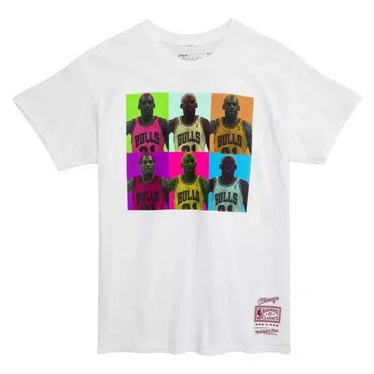 Mitchell & Ness Dennis Rodman Chicago Bulls Pop Art T-Shirt White-Black Sheep Skate Shop