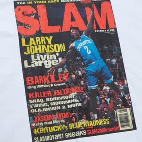 Mitchell & Ness NBA Larry Johnson Slam Cover T-Shirt White-Black Sheep Skate Shop