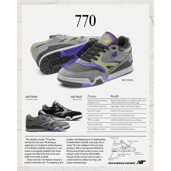 New Balance Numeric 770 NM770YZZ Black/ Grey-Black Sheep Skate Shop