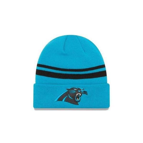 New Era Carolina Panthers Blue Team Logo Cuffed Knit Hat