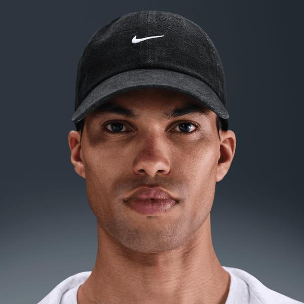 Nike Club Unstructured Denim Cap Black - White-Black Sheep Skate Shop