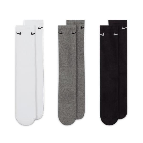 Nike Everyday Crew Socks 3-Pack White - Black - Grey-Black Sheep Skate Shop