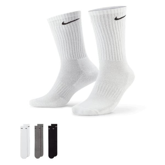 Nike Everyday Crew Socks 3-Pack White - Black - Grey-Black Sheep Skate Shop