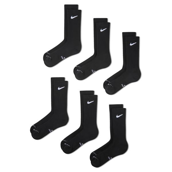 Nike Everyday Elevated Crew Socks 6-Pack Black-Black Sheep Skate Shop