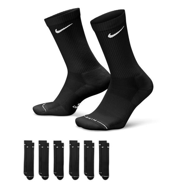 Nike Everyday Elevated Crew Socks 6-Pack Black-Black Sheep Skate Shop