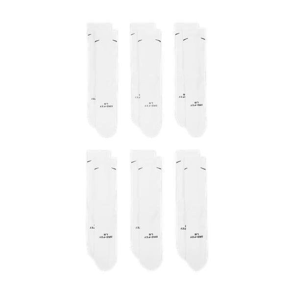 Nike Everyday Elevated Crew Socks 6-Pack White-Black Sheep Skate Shop
