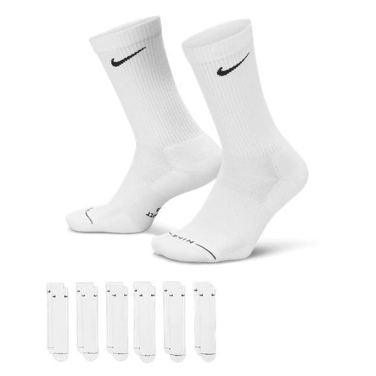 Nike Everyday Elevated Crew Socks 6-Pack White-Black Sheep Skate Shop