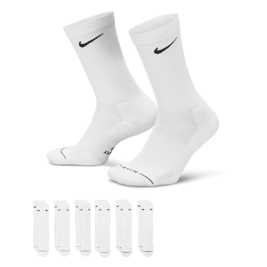 Nike Everyday Elevated Crew Socks 6-Pack White-Black Sheep Skate Shop