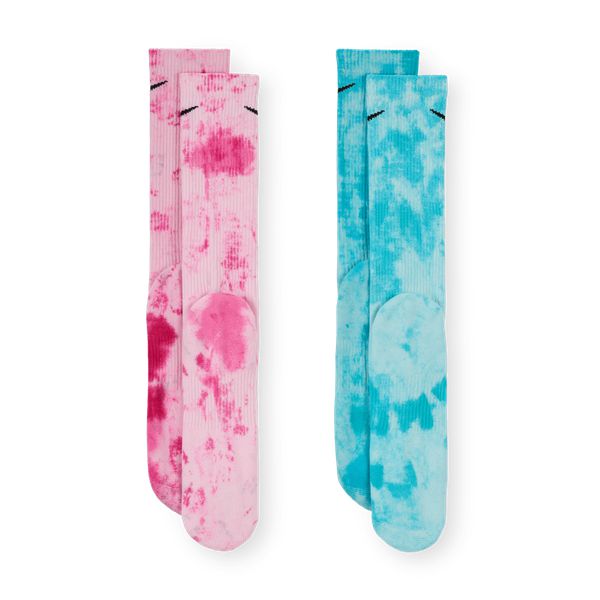 Nike Everyday Plus Cushioned Crew Socks 2-Pack Tie Dye Blue - Red-Black Sheep Skate Shop