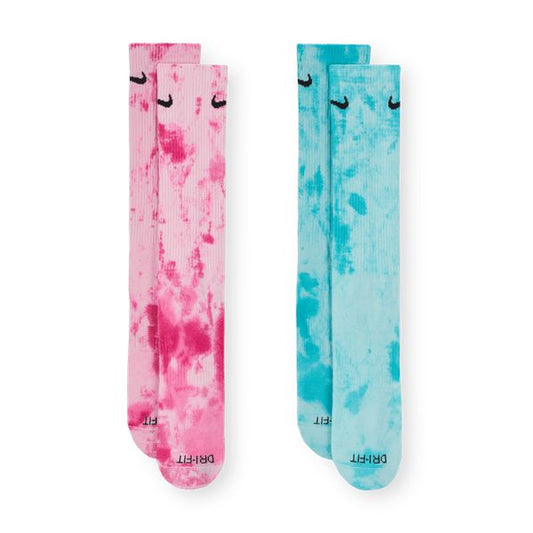 Nike Everyday Plus Cushioned Crew Socks 2-Pack Tie Dye Blue - Red-Black Sheep Skate Shop