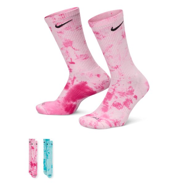 Nike Everyday Plus Cushioned Crew Socks 2-Pack Tie Dye Blue - Red-Black Sheep Skate Shop