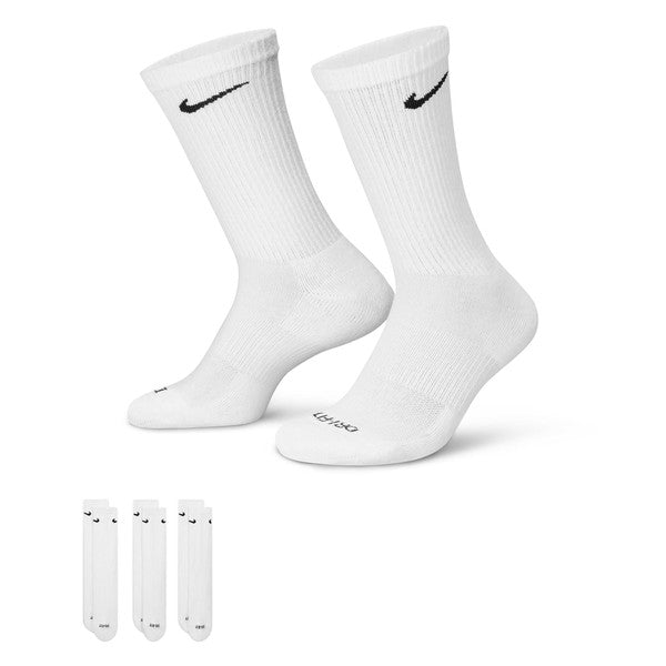 Nike Everyday Plus Cushioned Training Crew Socks 3-Pack White-Black Sheep Skate Shop
