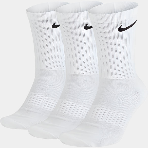 Nike Everyday Plus Cushioned Training Crew Socks 3-Pack White-Black Sheep Skate Shop