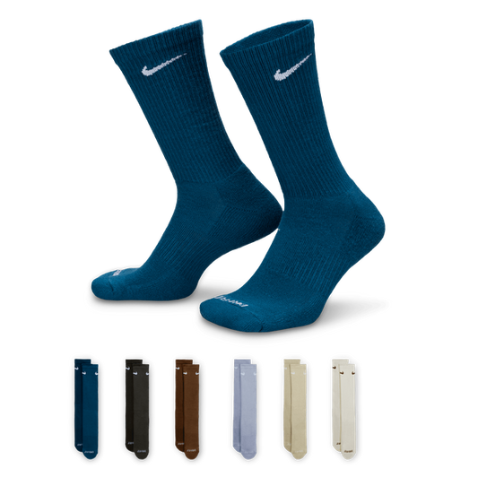 Nike Everyday Plus Cushioned Training Crew Socks 6-Pack Mult-Color-Black Sheep Skate Shop