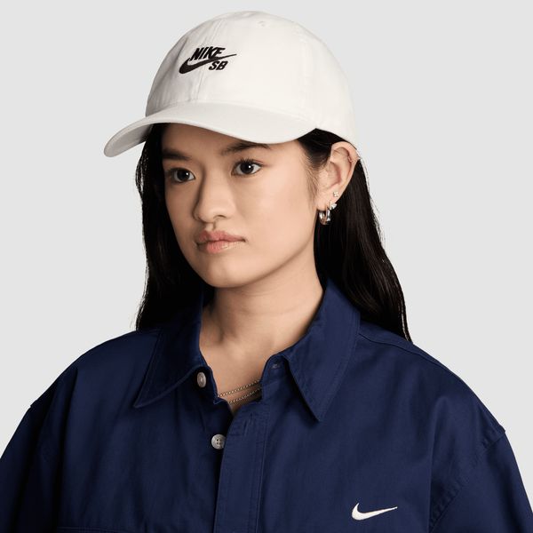 Nike SB Club Unstructured Skate Cap White-Black Sheep Skate Shop