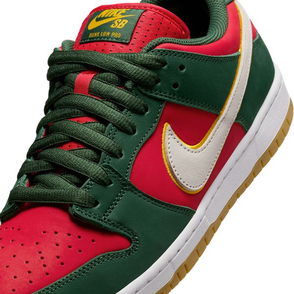 Nike SB Dunk Low Pro Premium "Super Sonics" Fir - White- University Gold - Fire Red-Black Sheep Skate Shop