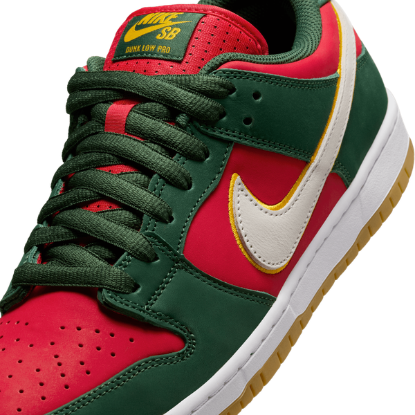 Nike SB Dunk Low Pro Premium "Super Sonics" Fir - White- University Gold - Fire Red-Black Sheep Skate Shop