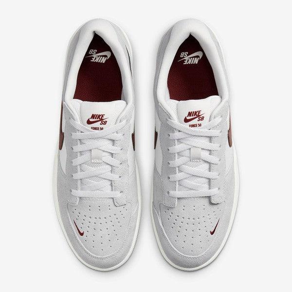 Nike SB Force 58 Platinum Tint - Wolf Grey - Summit White - Dark Team Red-Black Sheep Skate Shop