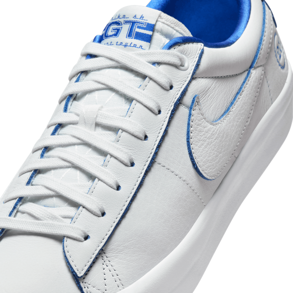 Nike SB Grant Taylor 20 Years Blazer Low Pro GT Premium Summit White - Game Royal-Black Sheep Skate Shop