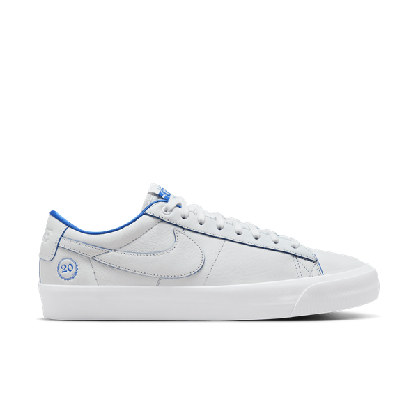 Nike SB Grant Taylor 20 Years Blazer Low Pro GT Premium Summit White - Game Royal-Black Sheep Skate Shop