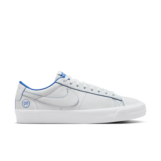 Nike SB Grant Taylor 20 Years Blazer Low Pro GT Premium Summit White - Game Royal-Black Sheep Skate Shop