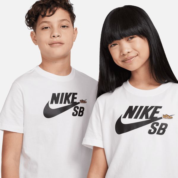 Nike SB Kids' Embroidered Skate Tee White-Black Sheep Skate Shop