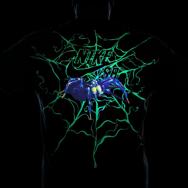 Nike SB OC Spider Glow In The Dark Graphic Skate Tee Vintage Green-Black Sheep Skate Shop