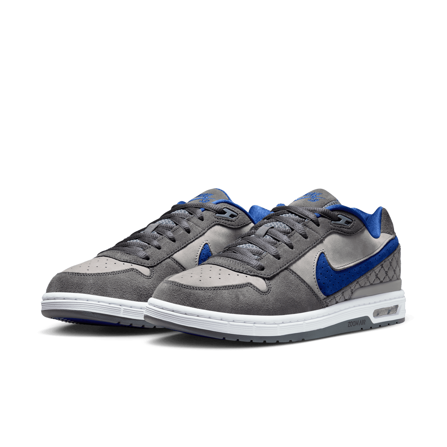 Nike SB Paul Rodriguez P-Rod Zoom Air Low Flint Grey - Deep Royal Blue-Black Sheep Skate Shop