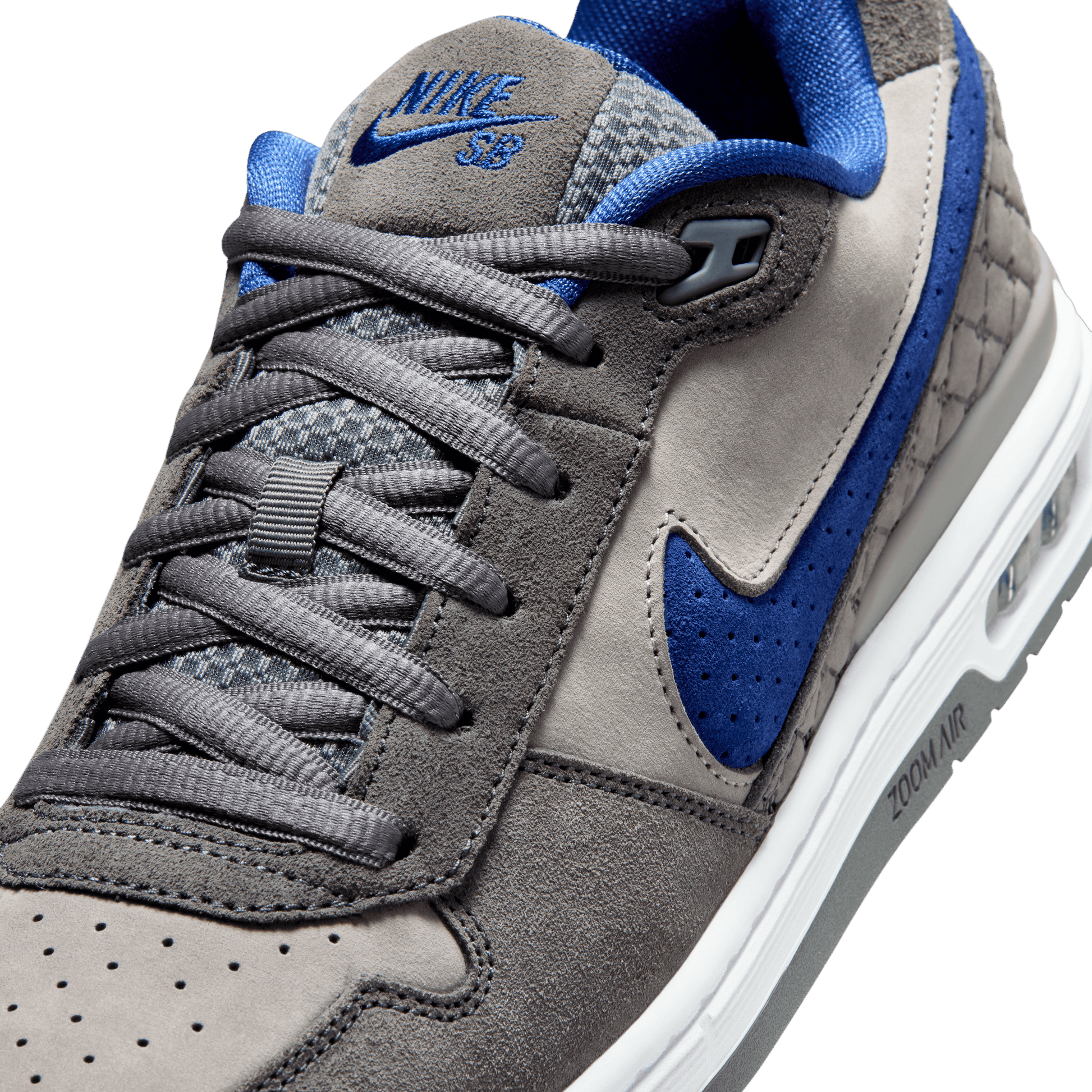 Nike SB Paul Rodriguez P-Rod Zoom Air Low Flint Grey - Deep Royal Blue-Black Sheep Skate Shop