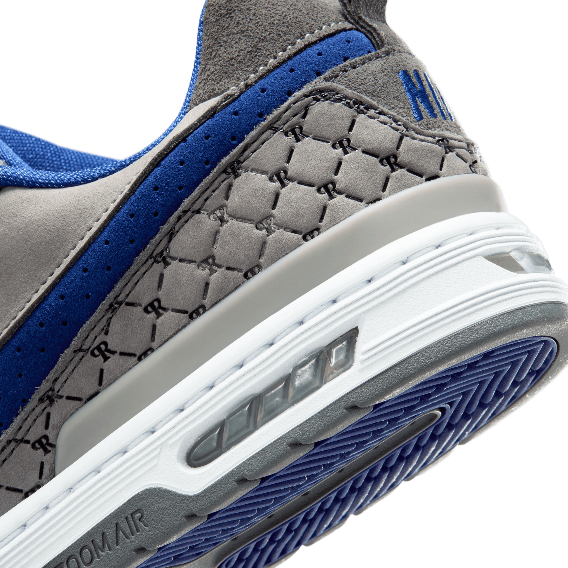 Nike SB Paul Rodriguez P-Rod Zoom Air Low Flint Grey - Deep Royal Blue-Black Sheep Skate Shop