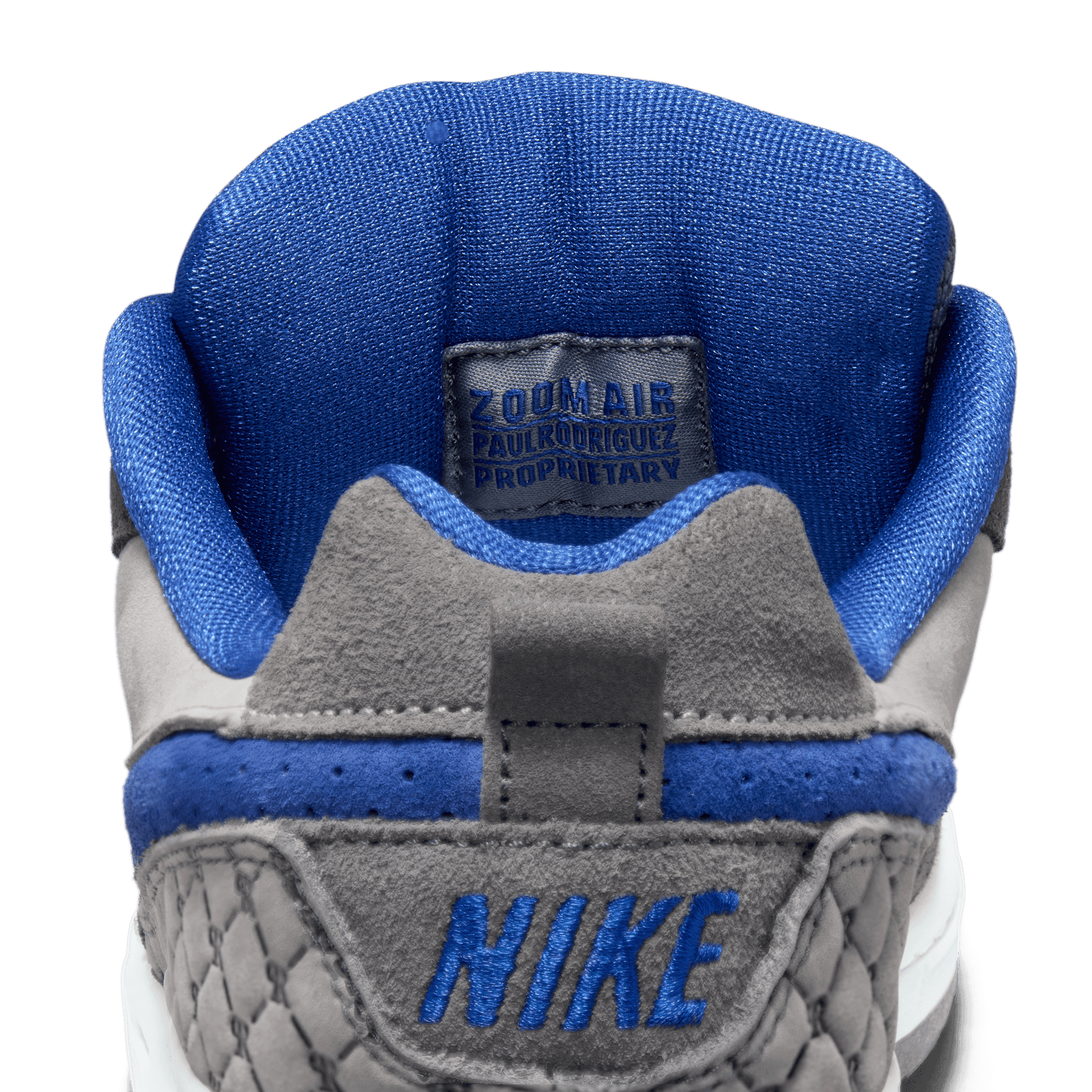 Nike SB Paul Rodriguez P-Rod Zoom Air Low Flint Grey - Deep Royal Blue-Black Sheep Skate Shop