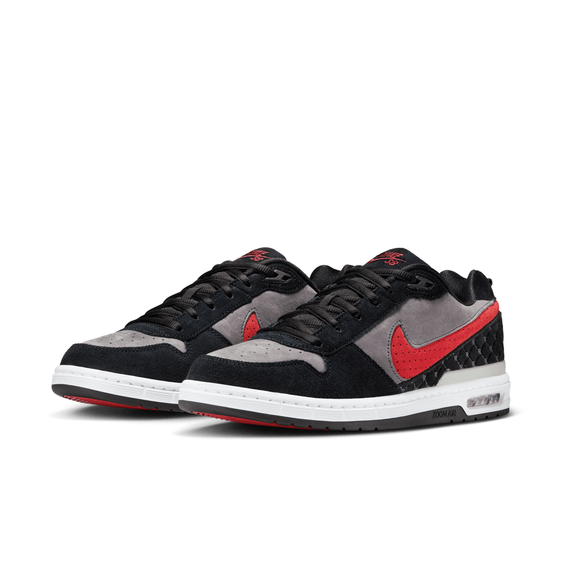 Nike SB Paul Rodriguez P-Rod Zoom Air Low QS Black - Varsity Red - Flint Grey-Black Sheep Skate Shop