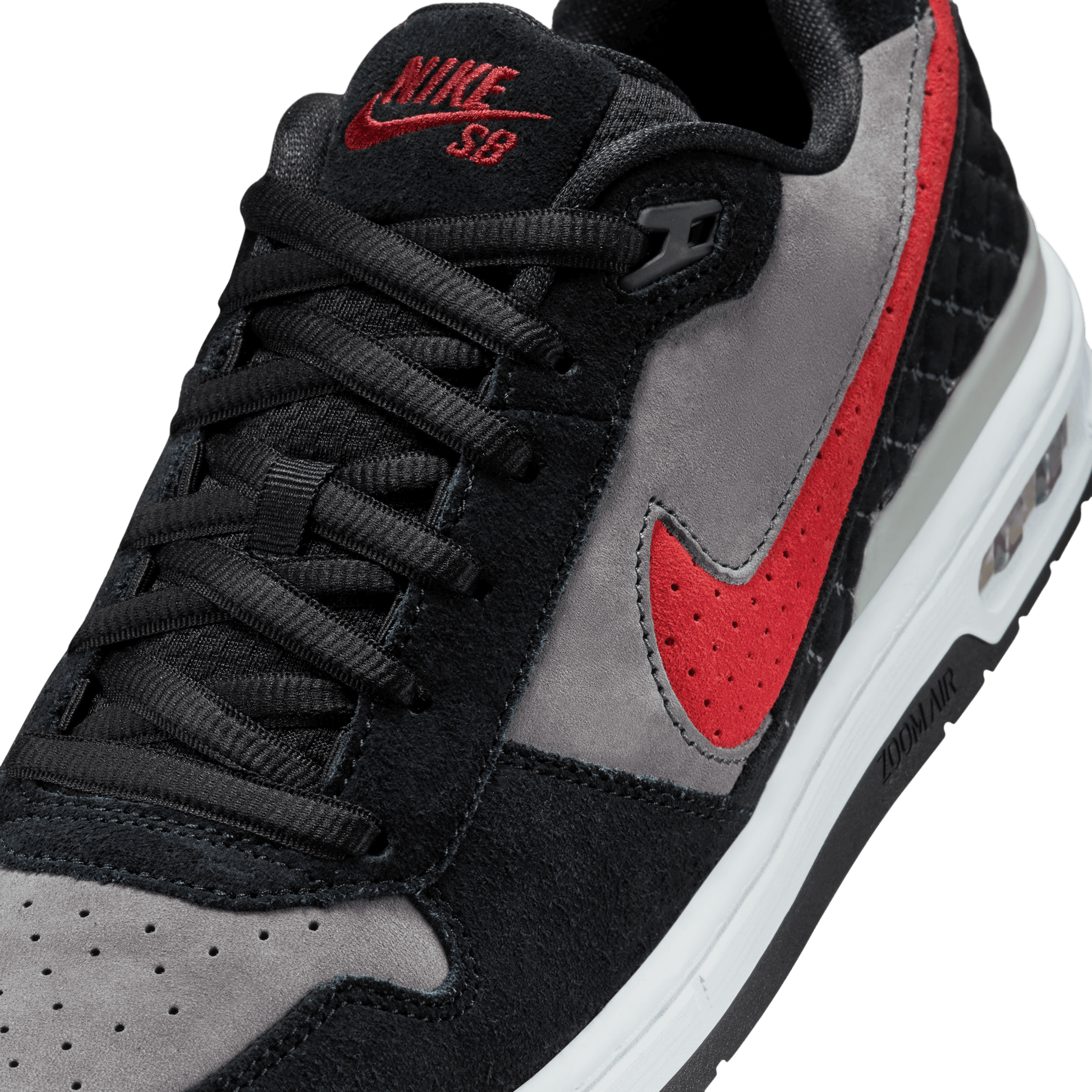 Nike SB Paul Rodriguez P-Rod Zoom Air Low QS Black - Varsity Red - Flint Grey-Black Sheep Skate Shop