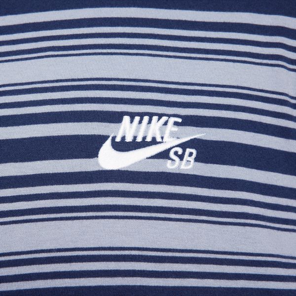 Nike SB Striped Embroidered Max90 Skate Tee Ashen Blue-Black Sheep Skate Shop