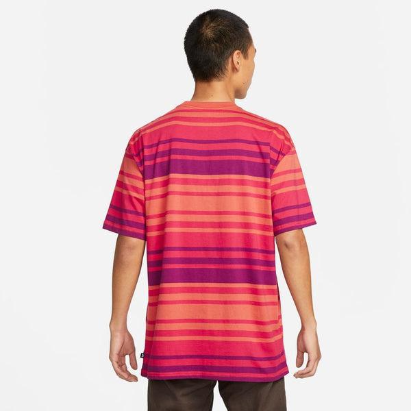 Nike SB Striped Skate T Shirt Red Clay Large