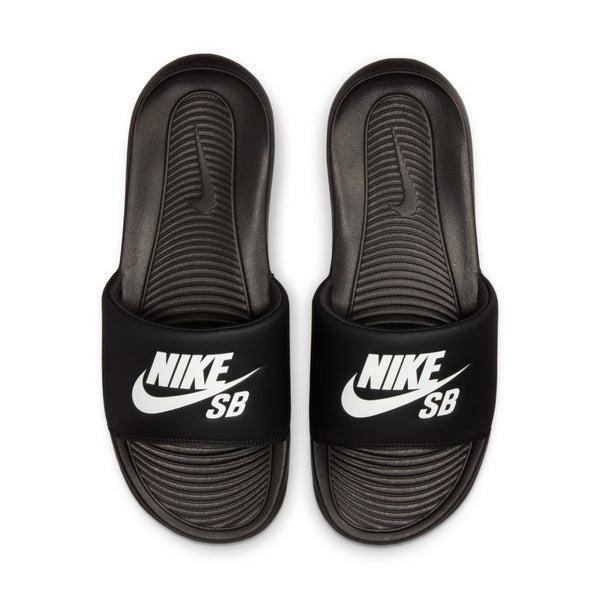 Black & discount white nike slides