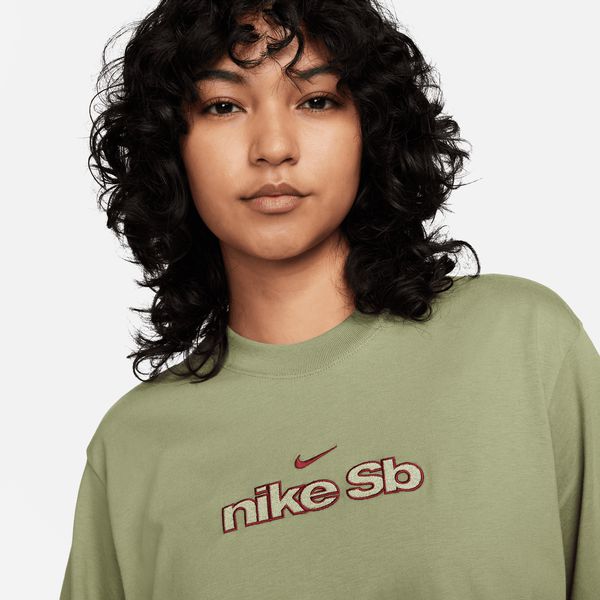 Nike SB Women's Embroidered Skate Tee Oil Green-Black Sheep Skate Shop