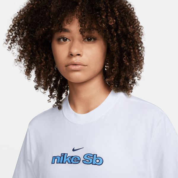 Nike SB Women's Embroidered Skate Tee White-Black Sheep Skate Shop