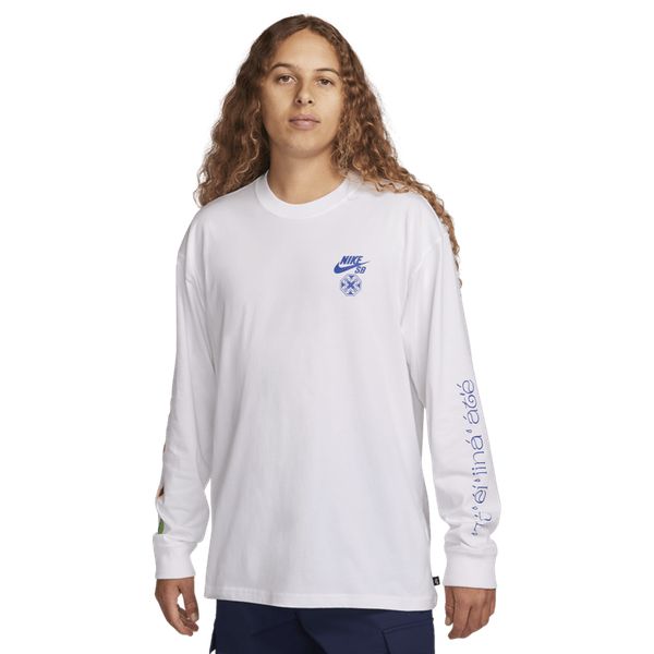 Nike SB x Di'Orr Greenwood Long Sleeve Max 90 Skate T-Shirt White-Black Sheep Skate Shop