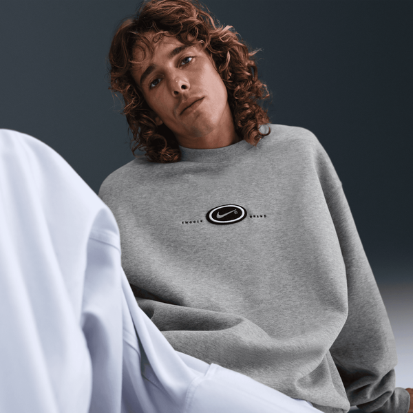 Nike SB x Eric Koston Fleece Skate Crew Heather Grey-Black Sheep Skate Shop