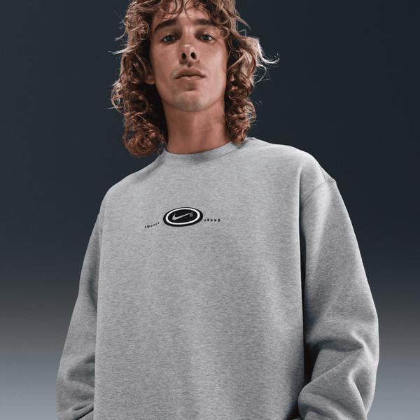 Nike SB x Eric Koston Fleece Skate Crew Heather Grey-Black Sheep Skate Shop