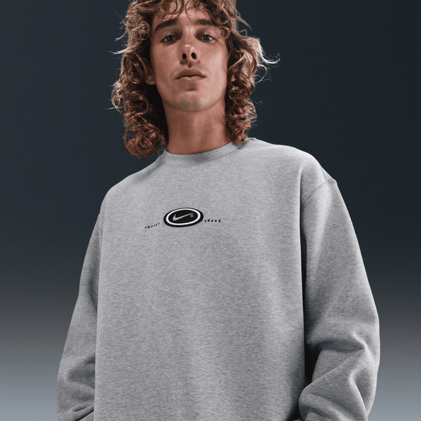 Nike SB x Eric Koston Fleece Skate Crew Heather Grey-Black Sheep Skate Shop
