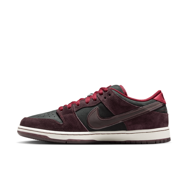 Nike SB x Riot Dunk Low Pro QS Mahogany - Dark Beetroot - Team Red - Sail-Black Sheep Skate Shop